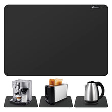  FLASLD Kitchen Coffee Maker Heat Resistant Mat, Waterproof Silicone Coffee Mat, Fireproof Countertop Protector Cover Mat Under Oven, Coffee Maker, Cutting Board, Bread Machine (Black, 16"X25")