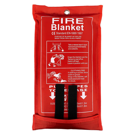 FLASLD Fire Blanket for Home and Kitchen, Fiberglass Fire Blankets Emergency for People, Flame Retardant Protection and Heat Insulation