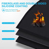 FLASLD Fireproof Fireplace Mat Half Round Hearth Rug Protects Floors from Sparks Embers, Black with Brown Label