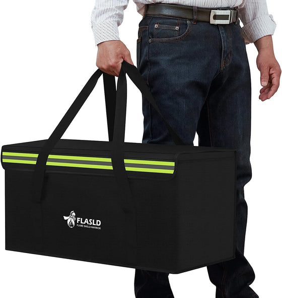 Fireproof Document Bag With Lock - 16.5x12.2", 6400°F Protection, 12-Layer Waterproof, Expandable For Passports, Cash, Valuables