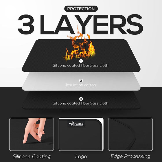 FLASLD Fireproof & Waterproof Stove Covers, 53×91cm Electric Hob Cover Mat, Glass Hob Cover - Ceramic Glass Hob Protector - Flat Oven Cover, Black Without Logo FLASLD Fireproof & Waterproof Stove Covers, 53×91cm Electric Hob Cover Mat, Glass Hob Cover - Ceramic Glass Hob Protector - Flat Oven Cover, Black Without Logo