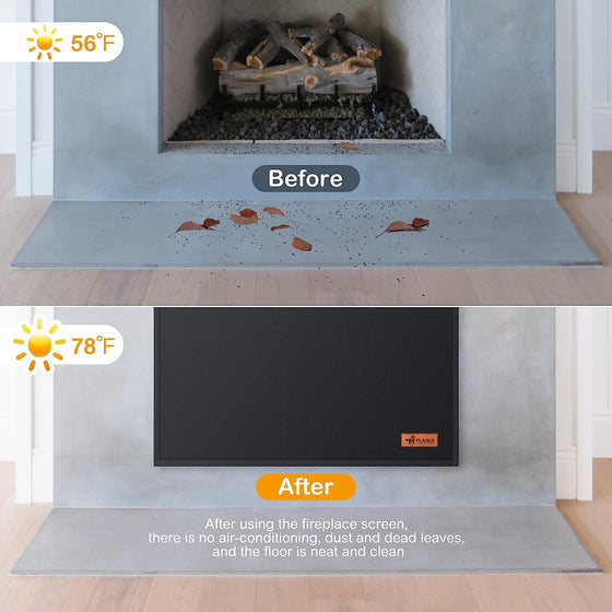 FLASLD Magnetic Fireplace Blanket for Heat Loss, Indoor Fireplace Covers Keep Drafts Out Stops Heat Loss, Fireplace Draft Stopper with Built-in Magnet for Iron Fireplace Frame