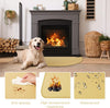 FLASLD Fireproof Fireplace Mat Half Round Hearth Rug Protects Floors from Sparks Embers, Khaki