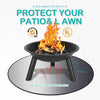 FLASLD Round Fire Pit Mat Protect Patio Deck and Lawn, Heat Shield Under Grill Mat and Fireplace Rugs